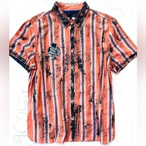 Vince Camuto Repurposed Graphic Button-Down Shirt.